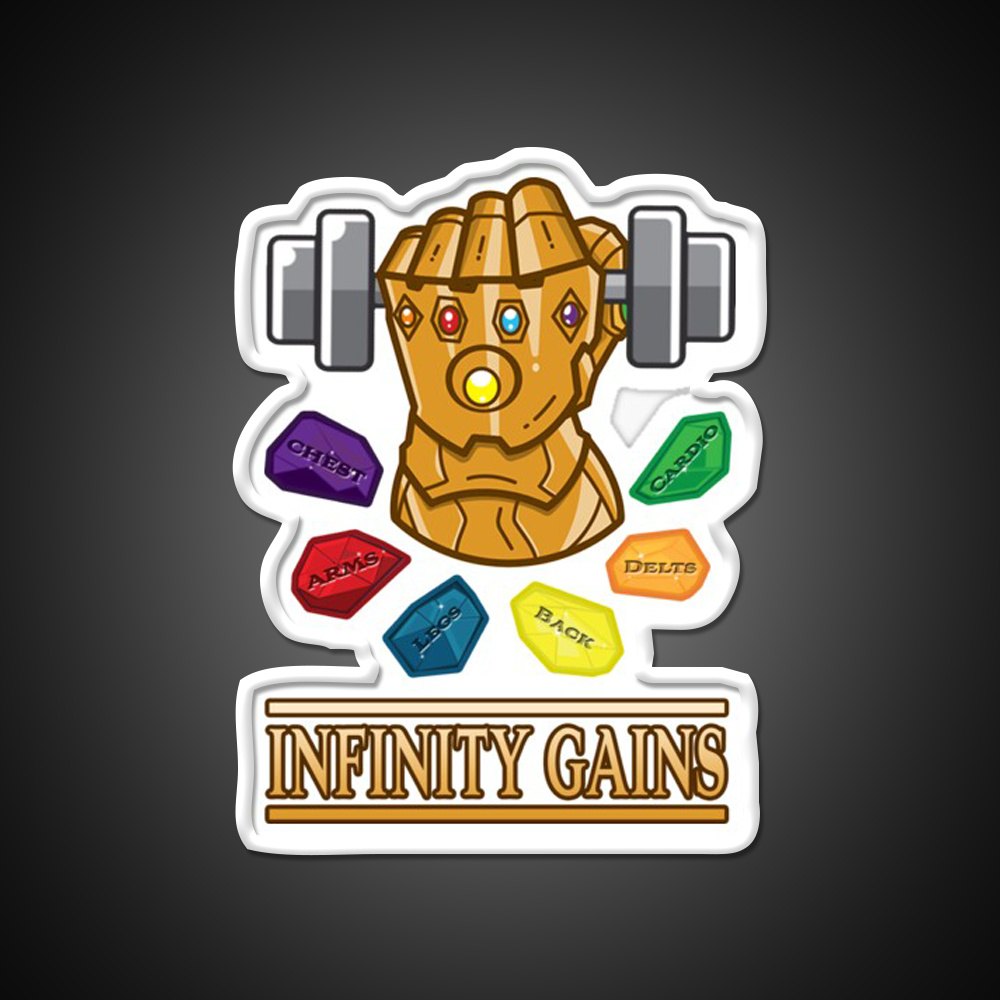 The Infinity Gaintlet Gym Fitness Led Neon Sign Rgb Color