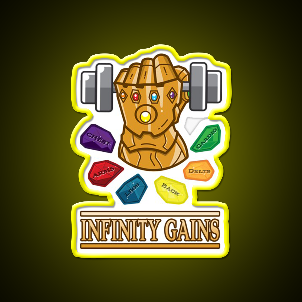 The Infinity Gaintlet Gym Fitness Led Neon Sign Rgb Color