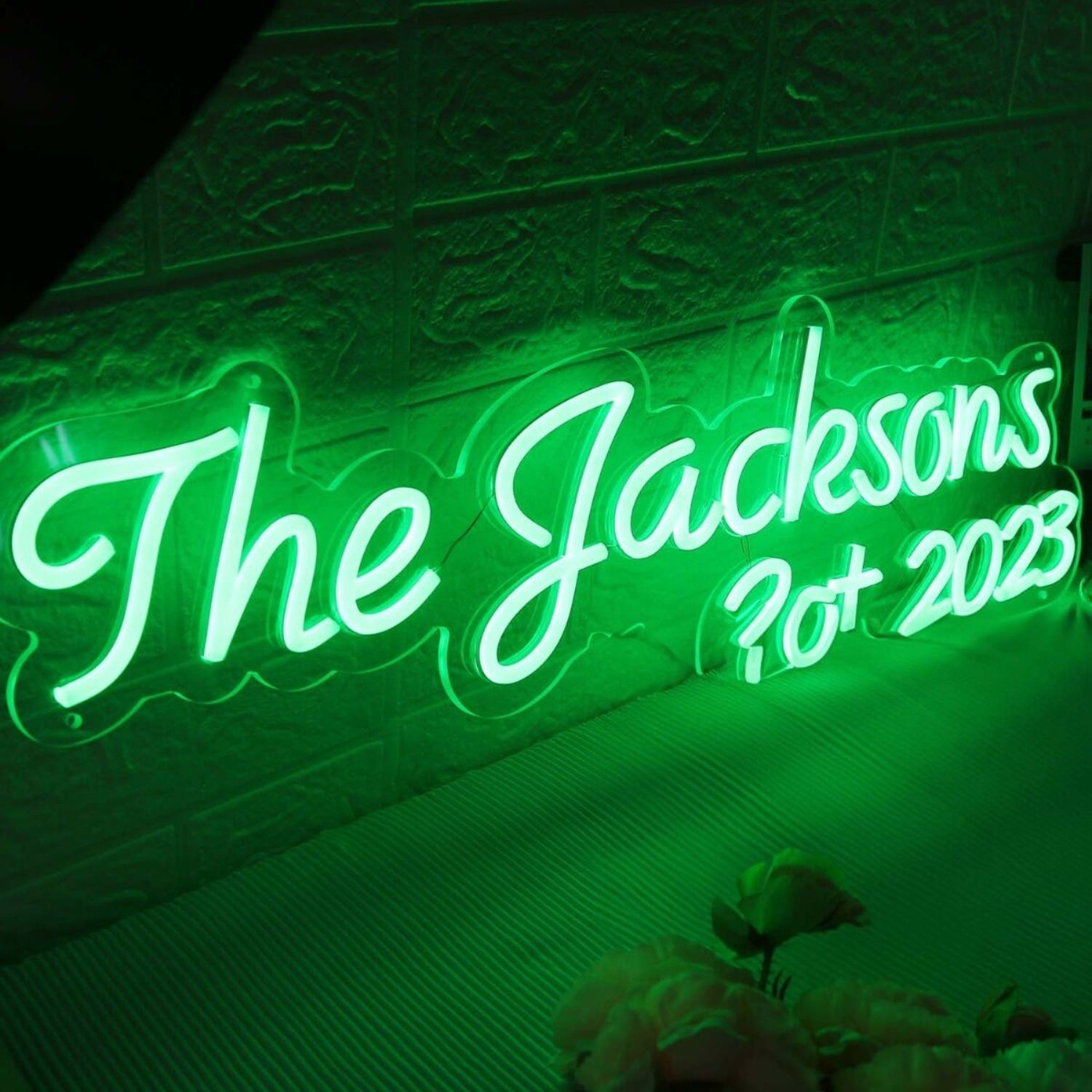 The Jacksons Est 2023 Green Led Neon Sign - Shineneon