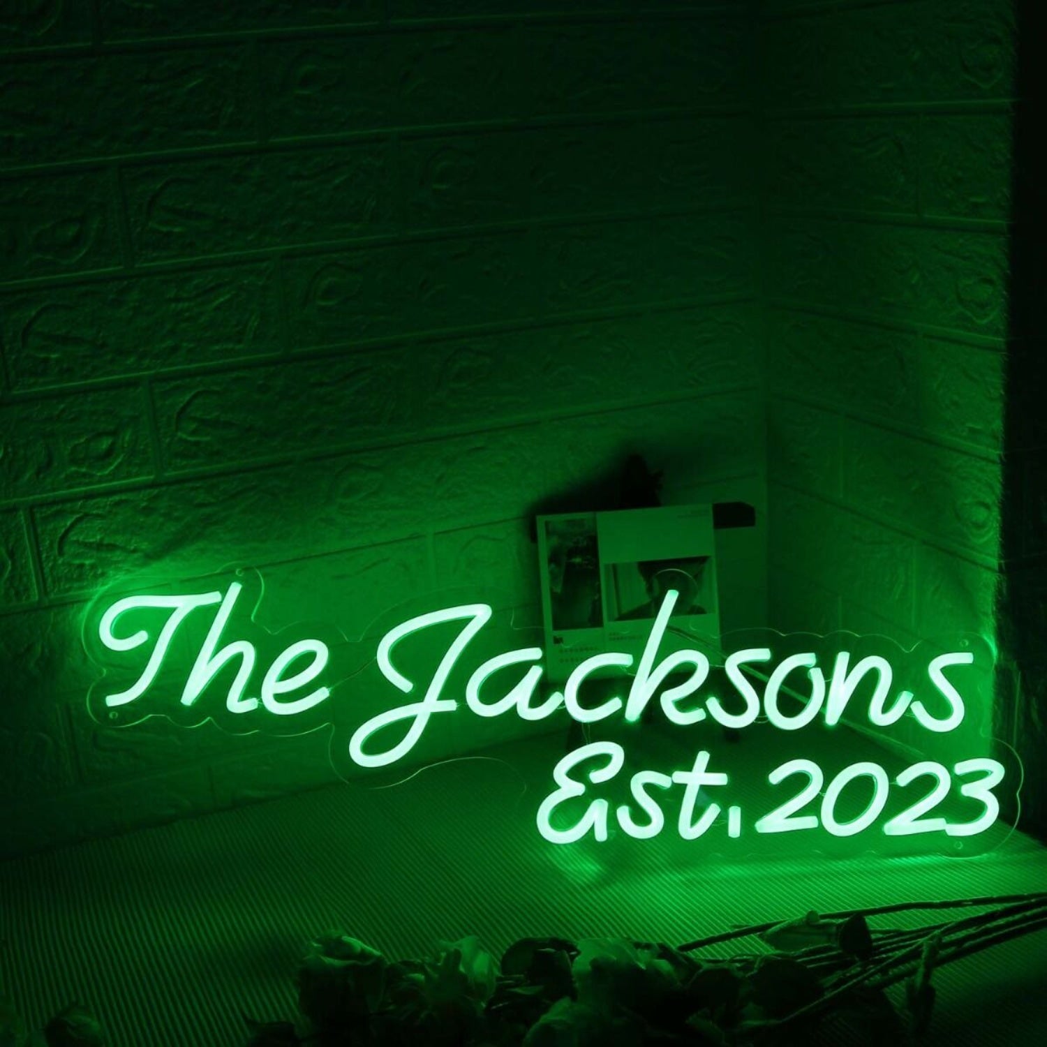 The Jacksons Est 2023 Green Led Neon Sign - Shineneon