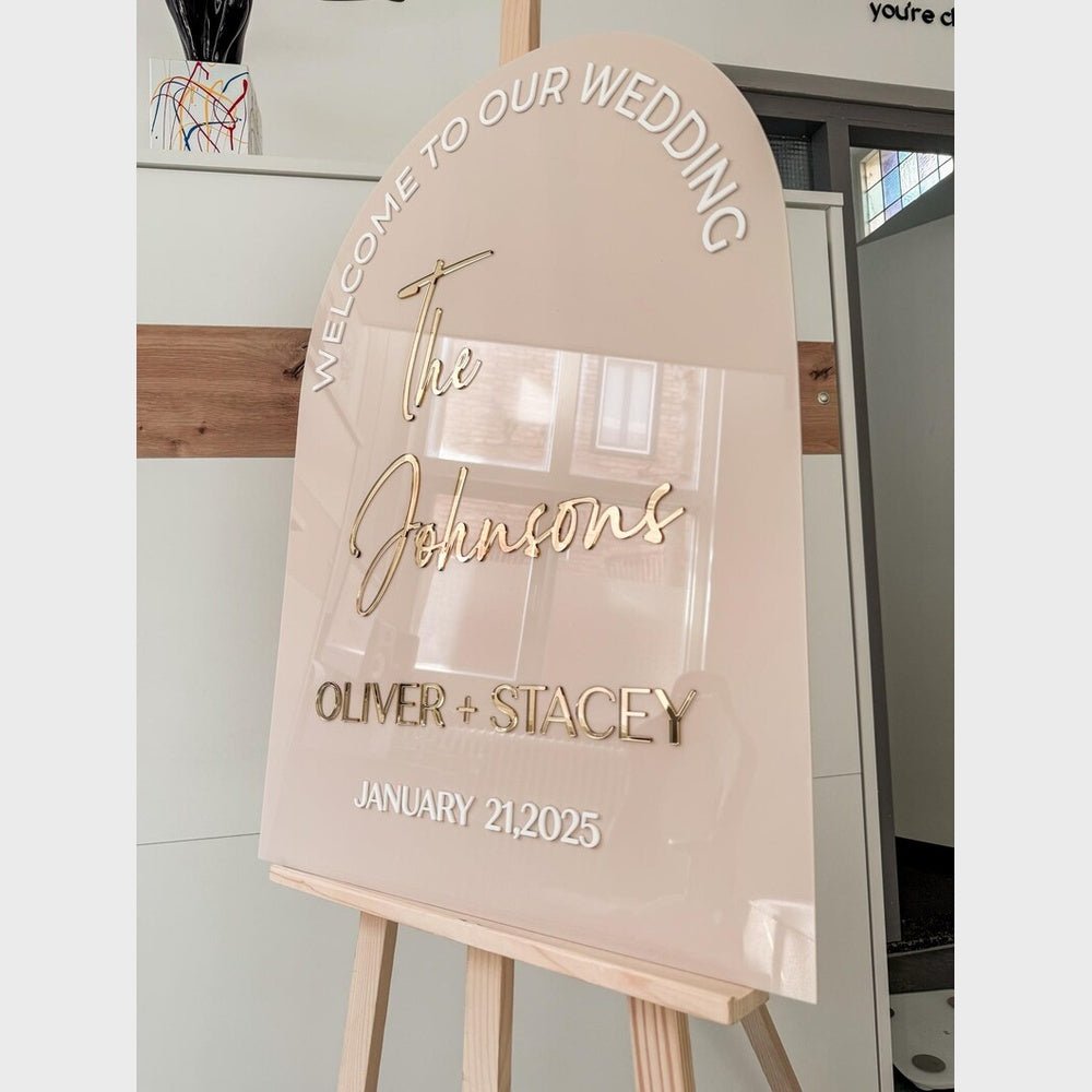 The Johnsons Wedding Acrylic Business Logo Sign - Shineneon