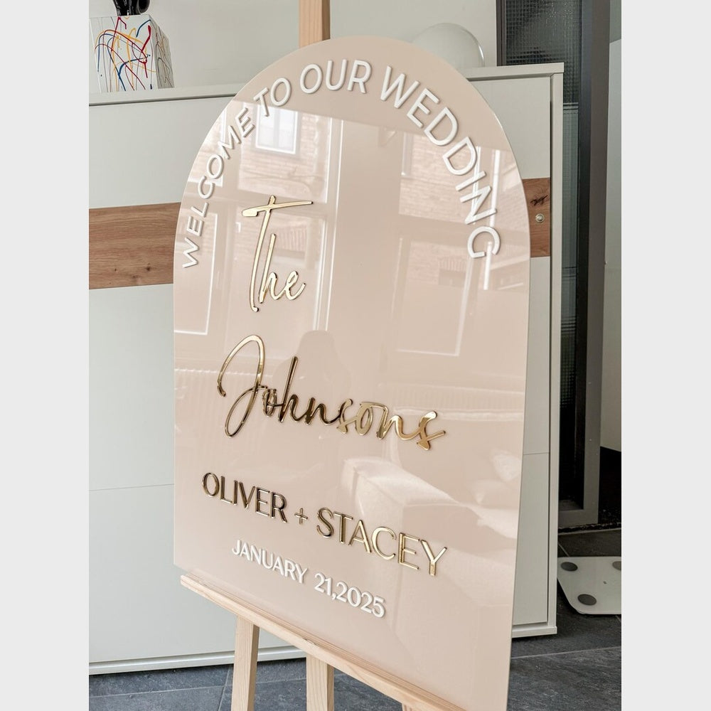 The Johnsons Wedding Acrylic Business Logo Sign
