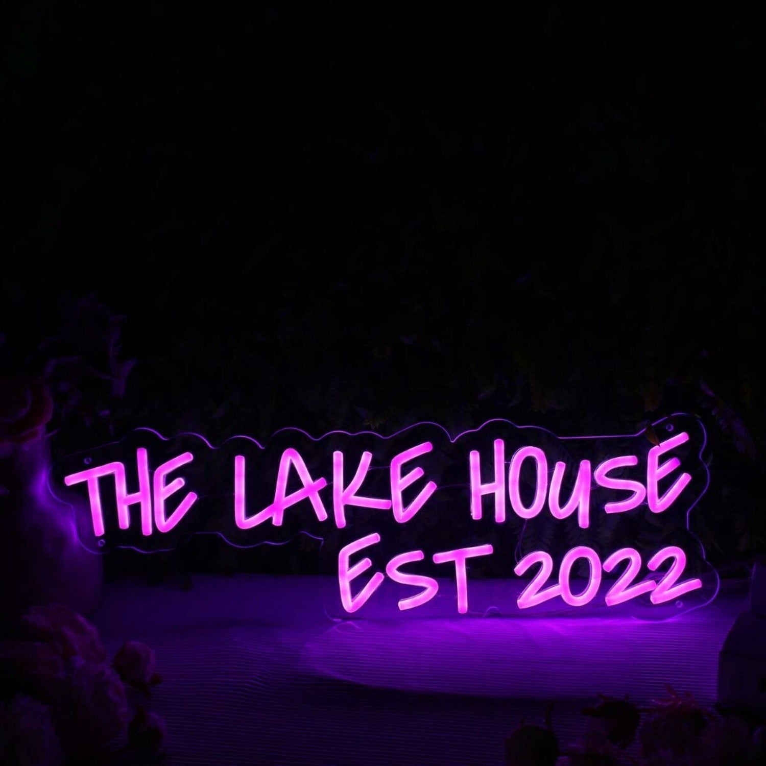 The Lake House Est 2022 Pink Led Neon Sign - Shineneon