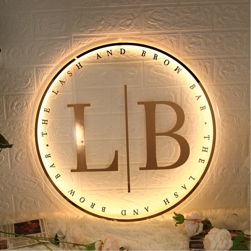 The Lash And Brown Bar Acrylic Business Logo Sign - Shineneon