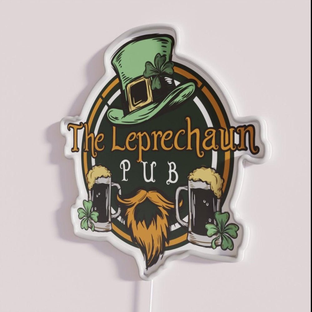 The Leprechaun Pub Irish Shield Design Rgb Led Neon Sign - Shineneon
