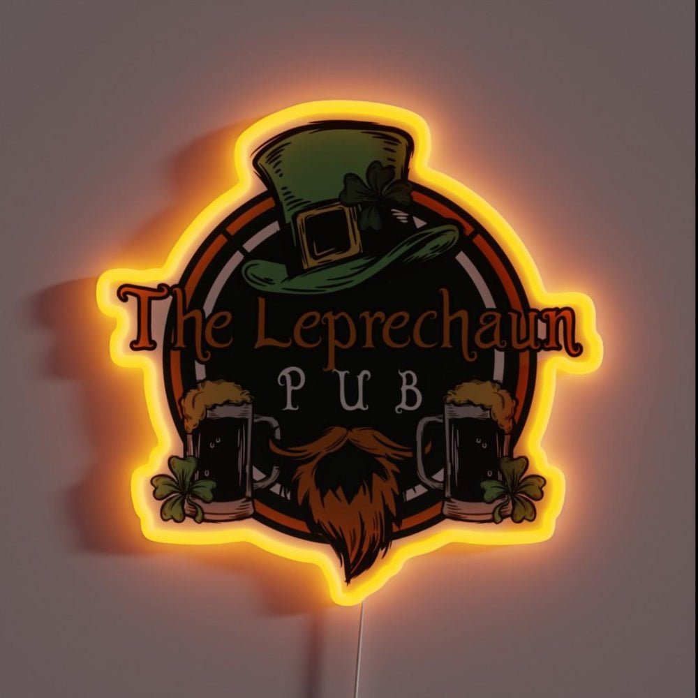 The Leprechaun Pub Irish Shield Design Rgb Led Neon Sign - Shineneon