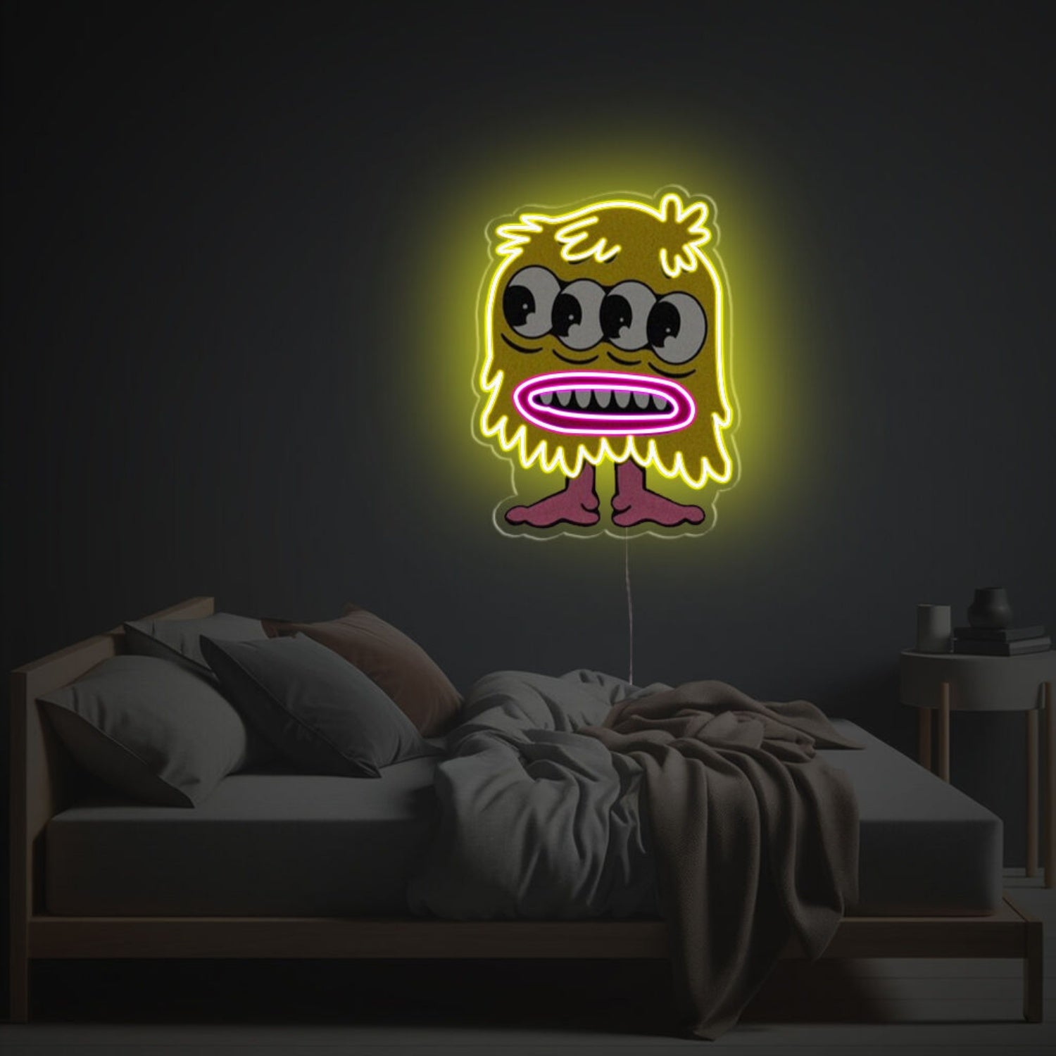 The Little Yellow Four-Eyed Monster Led Neon Acrylic Artwork | Shineneon
