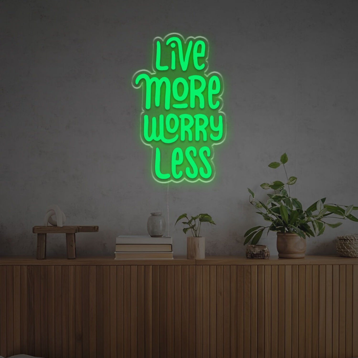 The Live More Worry Less Led Neon Sign | Shineneon