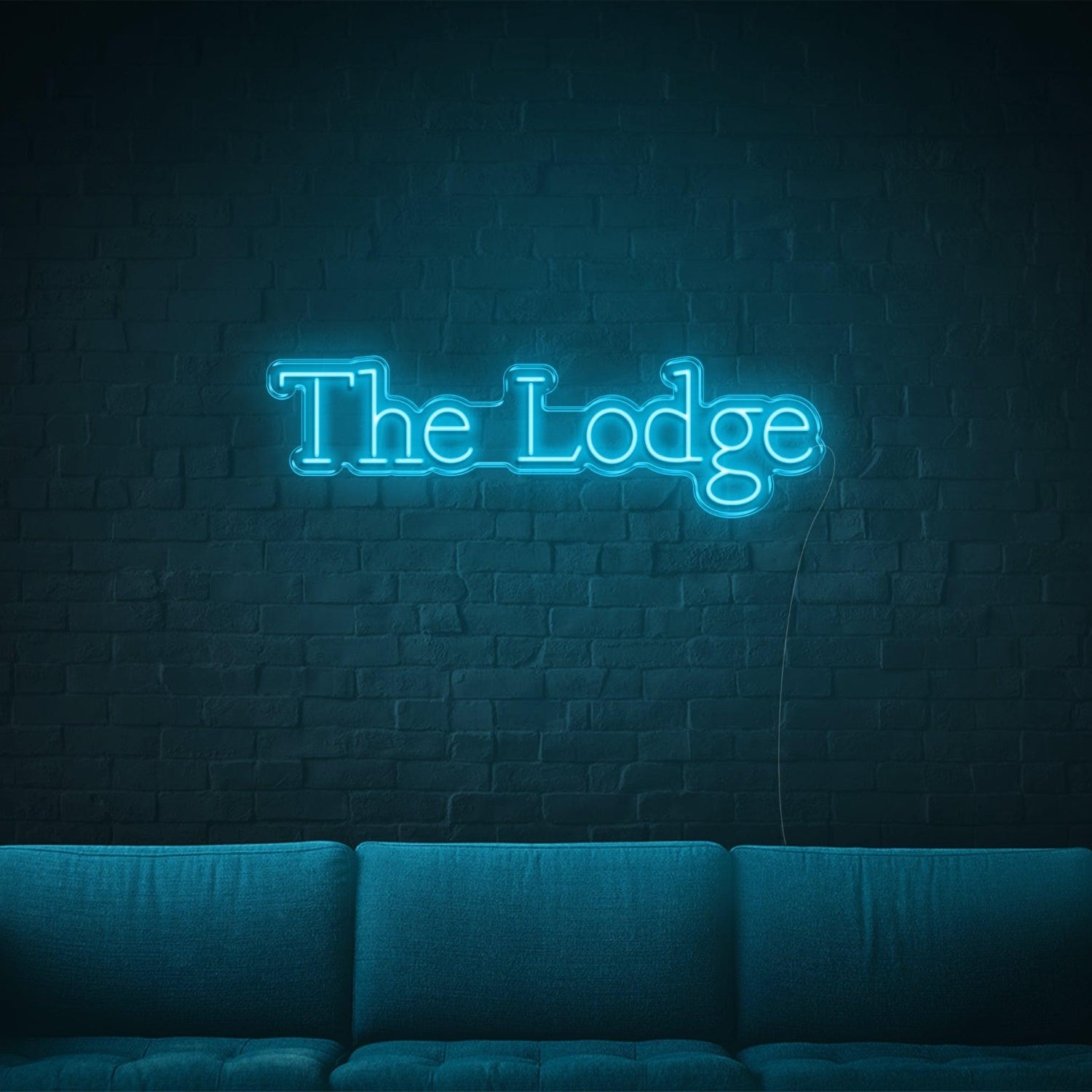 The Lodge Led Neon Sign White Script Wall Art For Rustic Indoor Decor | Shineneon