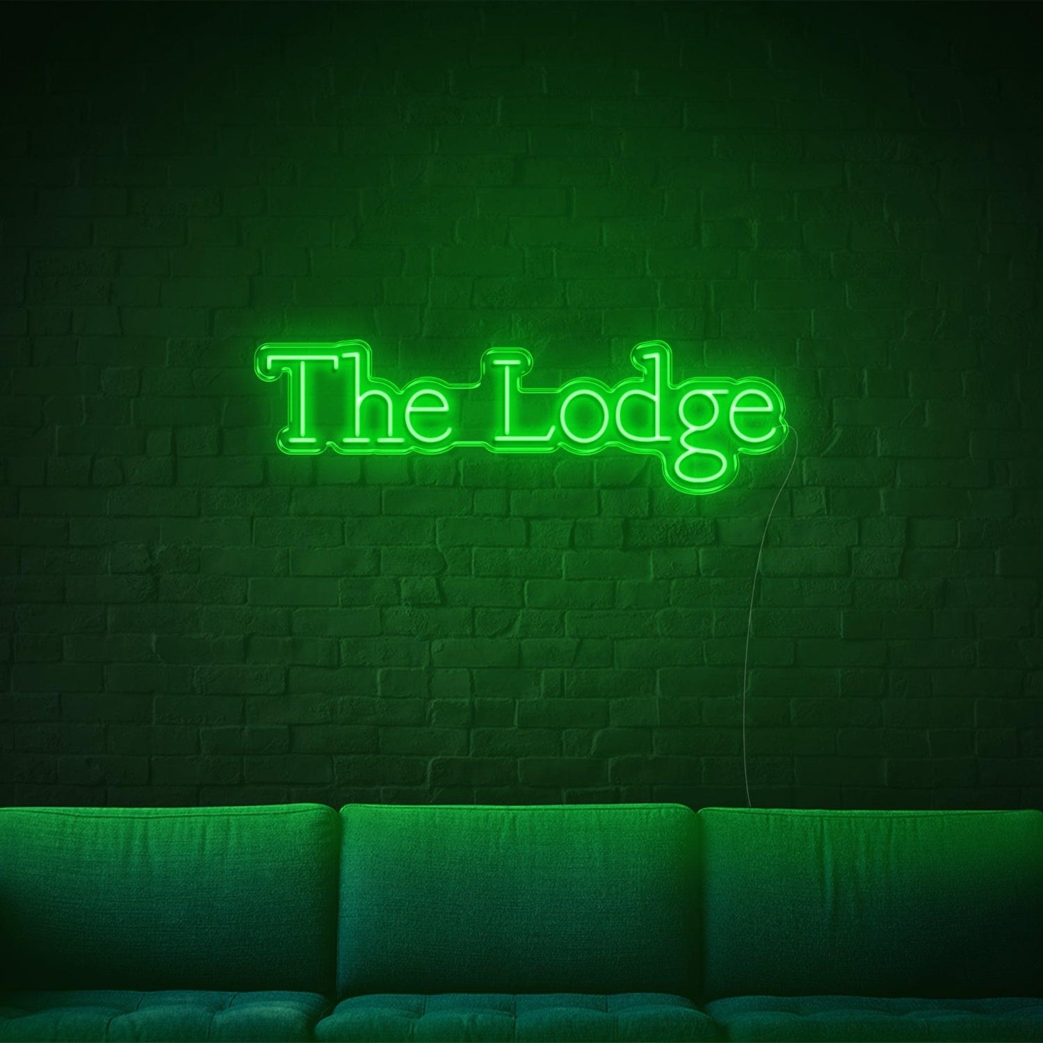 The Lodge Led Neon Sign White Script Wall Art For Rustic Indoor Decor | Shineneon