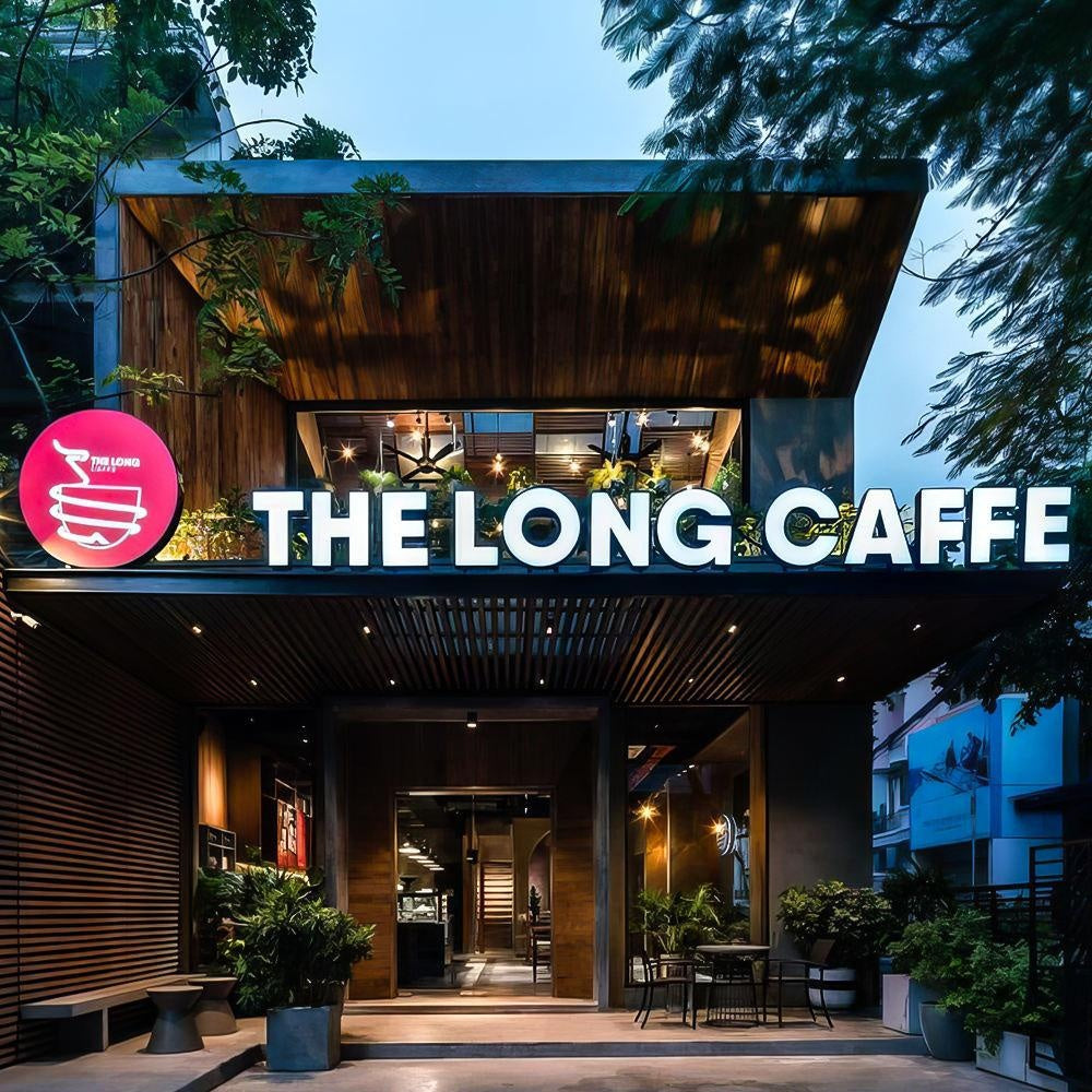 The Long Caffe 3D Frontlit Letters Metal Led Sign