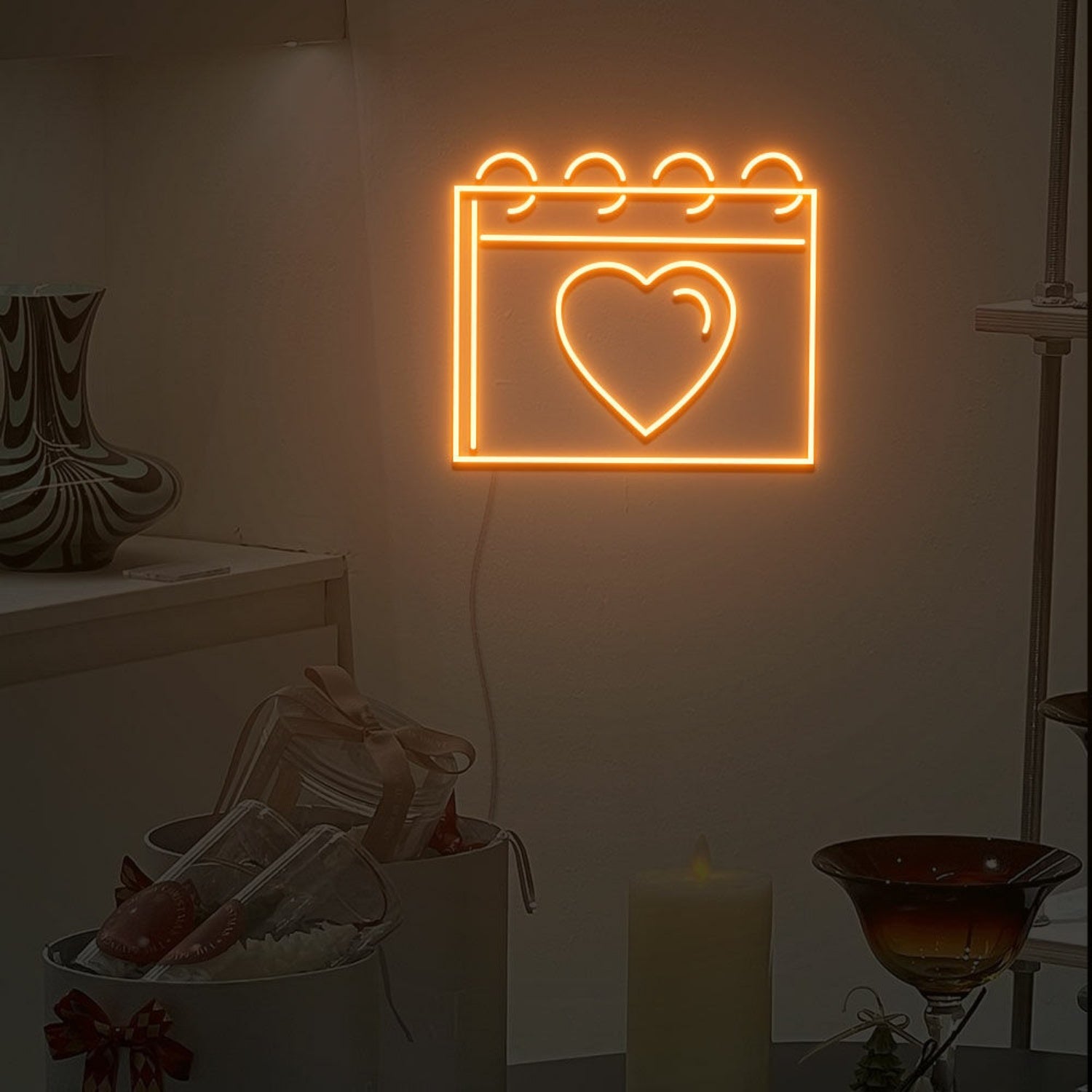 The Love Calendar Neon Sign For Wedding Bar Party Decoration | Shineneon