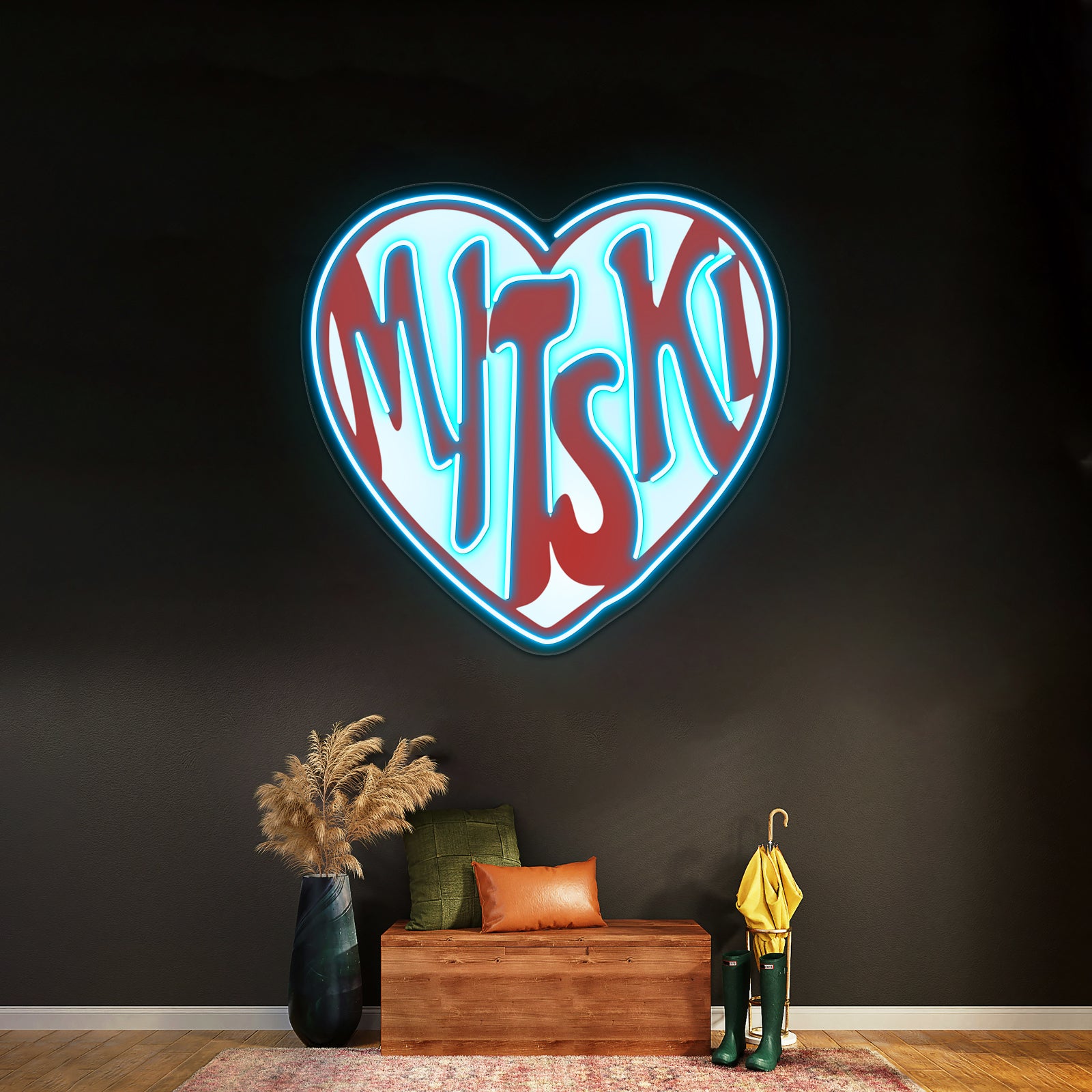 The Love Red Hearth Artwork Personalized Neon Signs | Shineneon