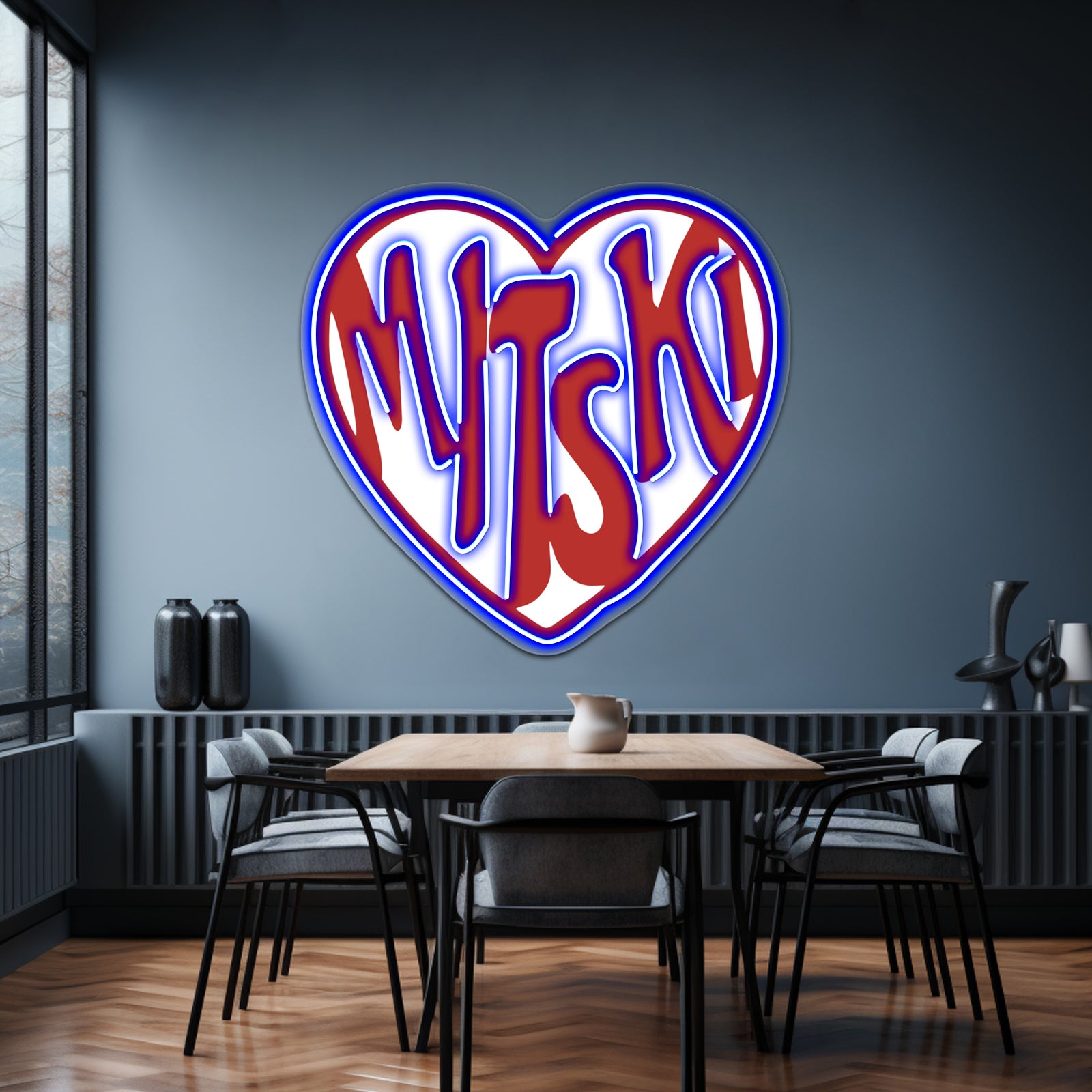 The Love Red Hearth Artwork Personalized Neon Signs | Shineneon