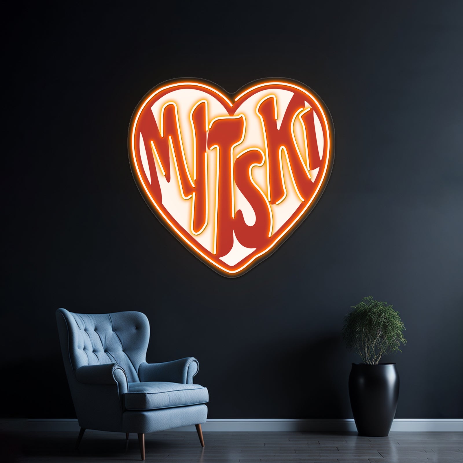 The Love Red Hearth Artwork Personalized Neon Signs | Shineneon
