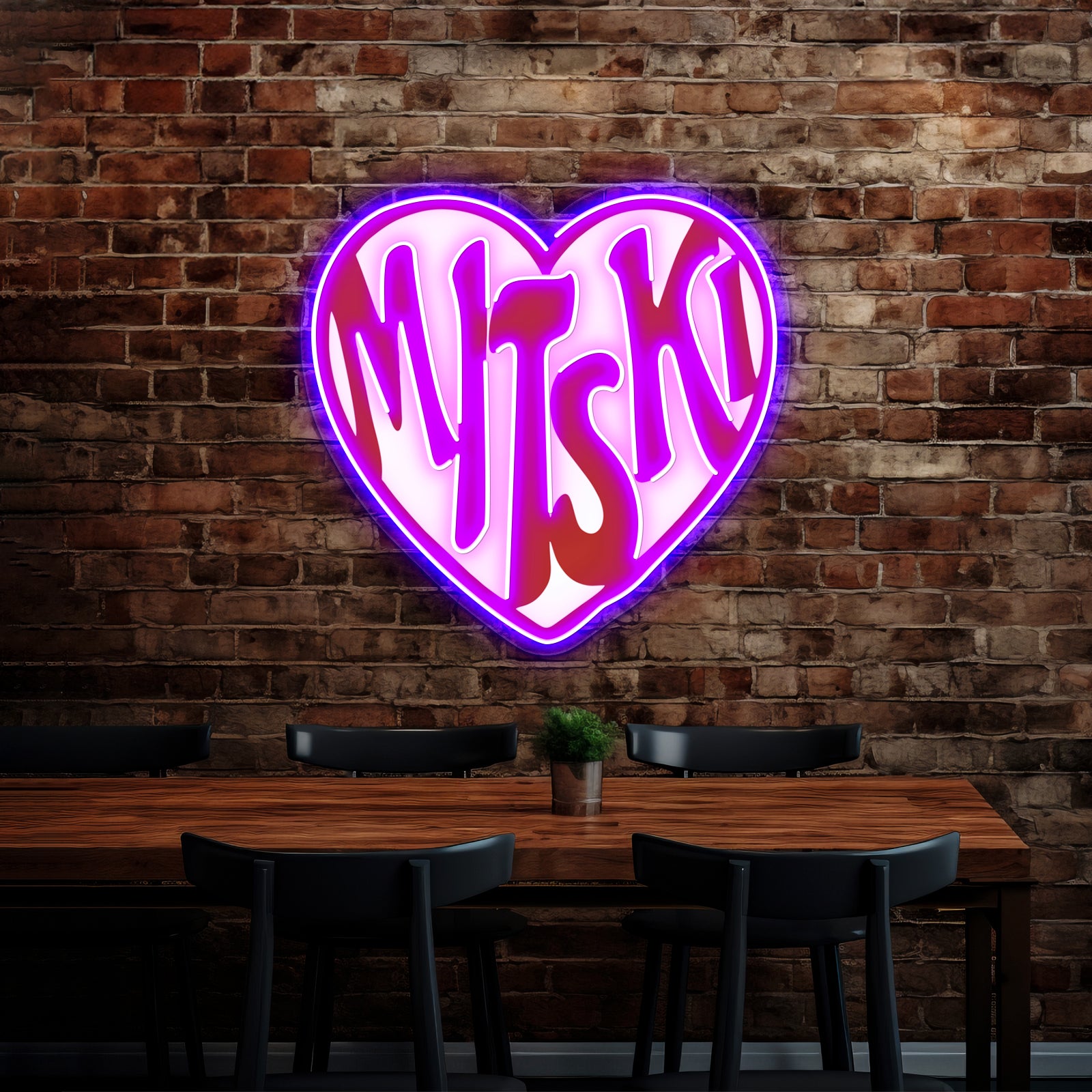 The Love Red Hearth Artwork Personalized Neon Signs | Shineneon