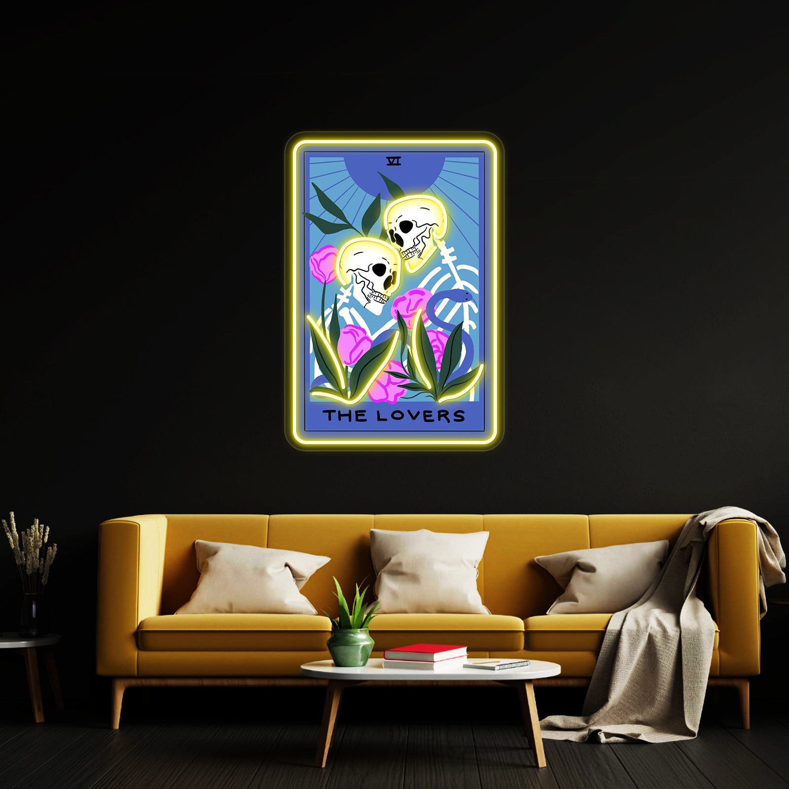 The Lovers Tarot Card Neon Sign Artwork For Pink Neon Sign | Shineneon