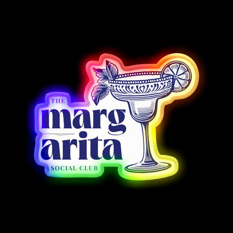 The Margarita Social Club Party Drink Tequila Led Neon Sign Rgb Color - LED neon sign close-up detail