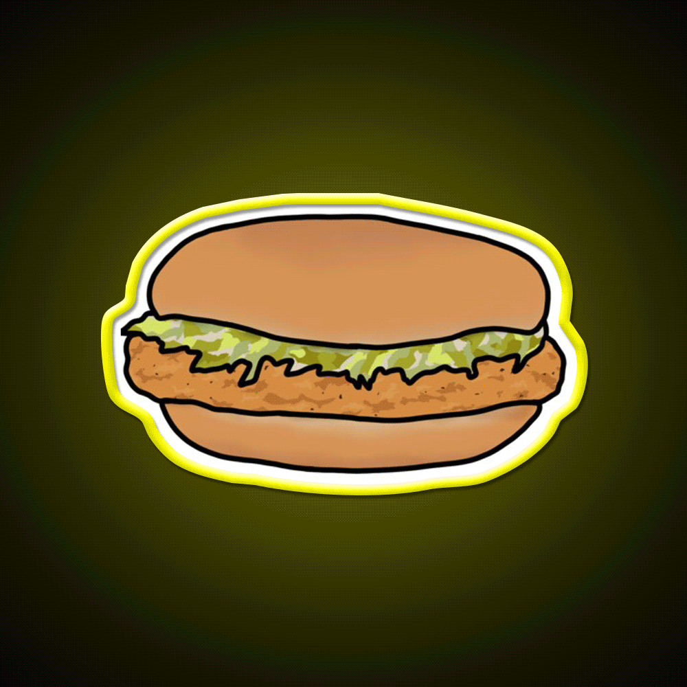 The Mcchicken Fast Food Led Neon Sign For Burger Place Rgb Color - Custom LED neon sign front view