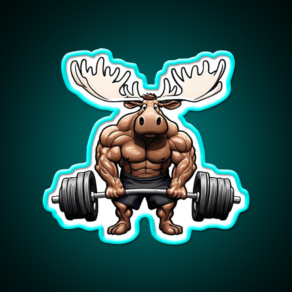 The Moose Lifts The Barbell Gym Fitness Led Neon Sign Rgb Color
