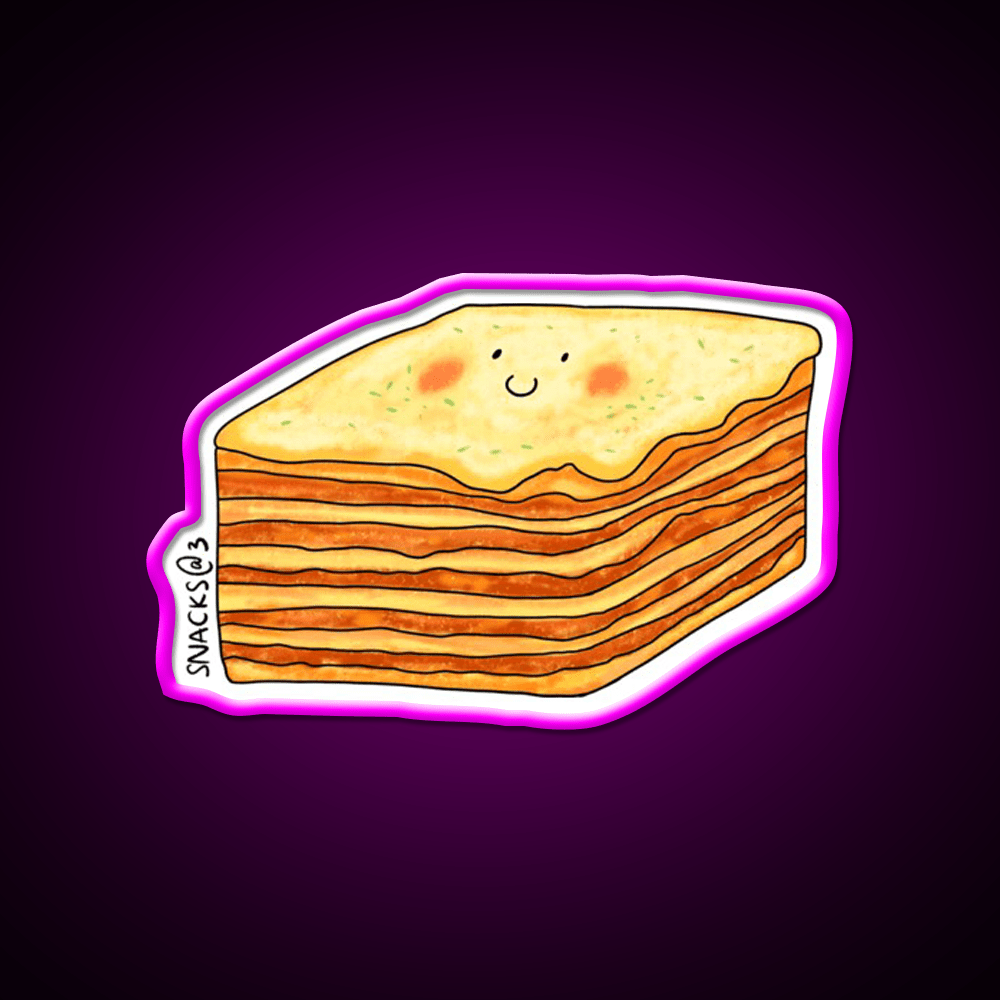 The Multilayer Lasagna Pasta Snack Food Led Neon Sign Rgb Color - Shineneon