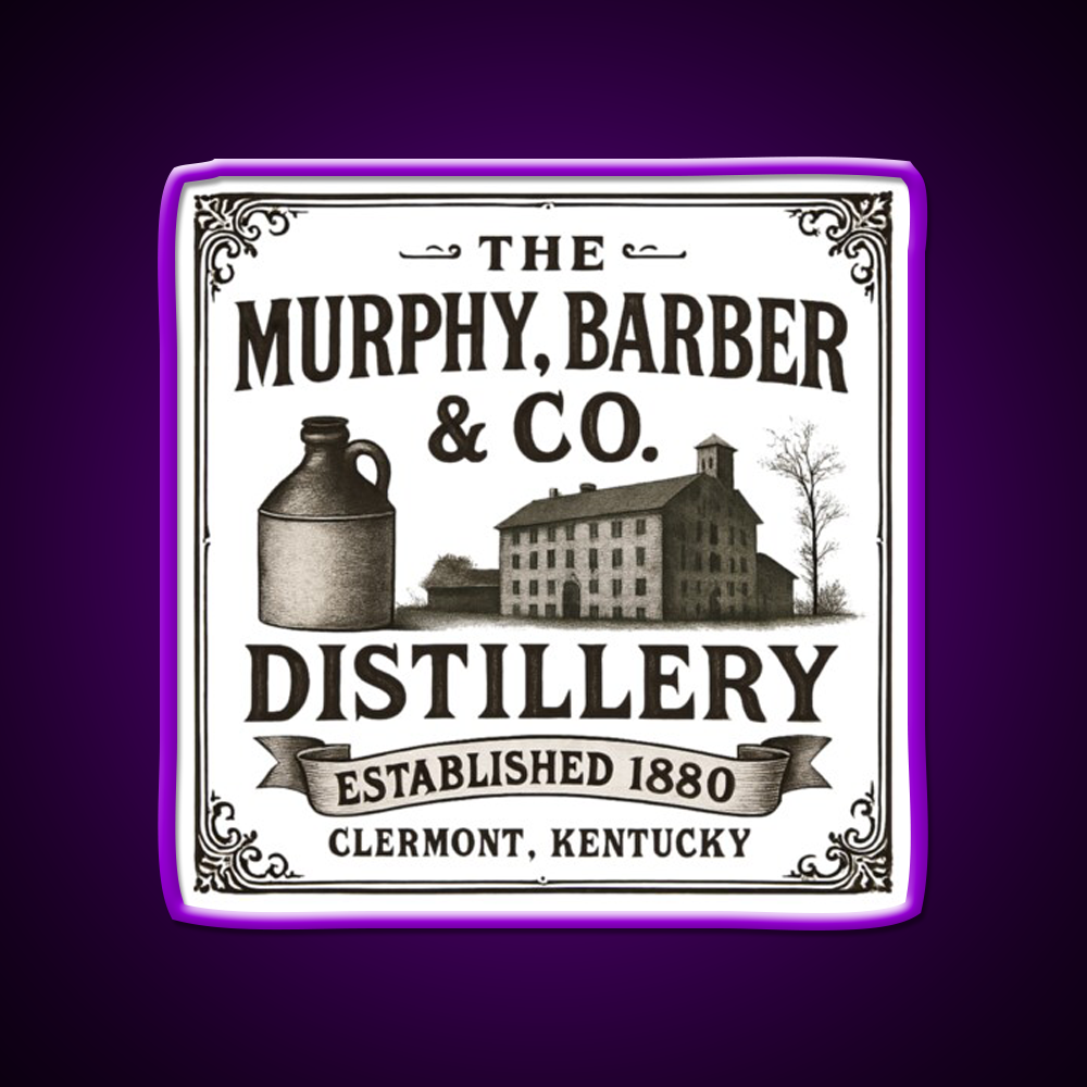 The Murphy Barber Co Distillery Whiskey Drink Bar Led Neon Sign Rgb Color