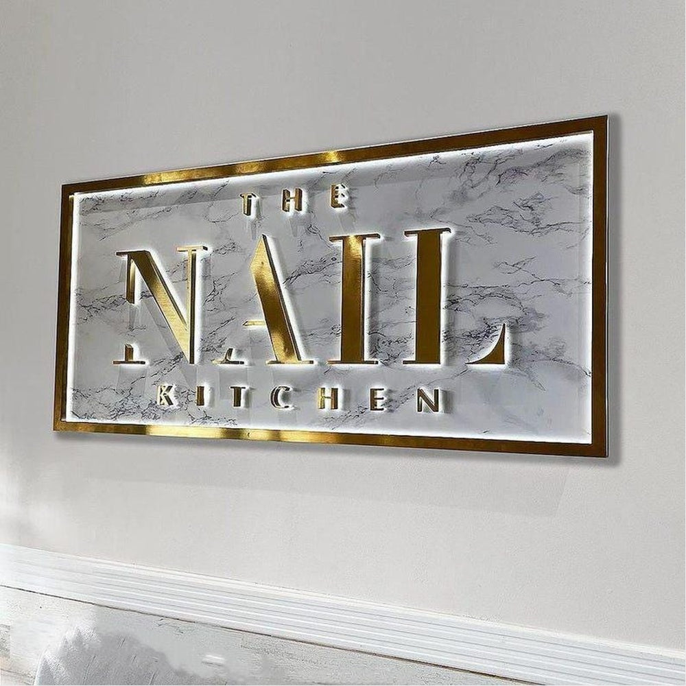 The Nail Kitchen 3D Backlit Channel Letters Led Light Sign
