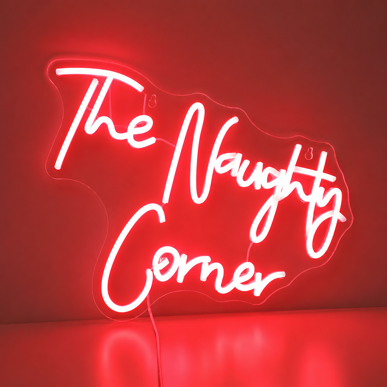 The Naughty Corner Neon Sign Red Glow Handwritten Style LED Light For LED Neon Sign main product image