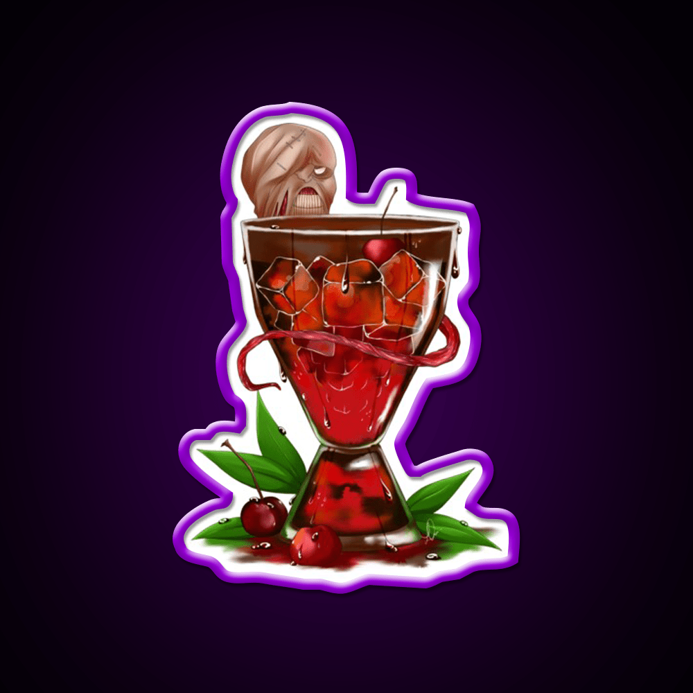 The Nemesiss Cherry Virus Cocktail Bar Decor Led Neon Sign Rgb Color - Shineneon