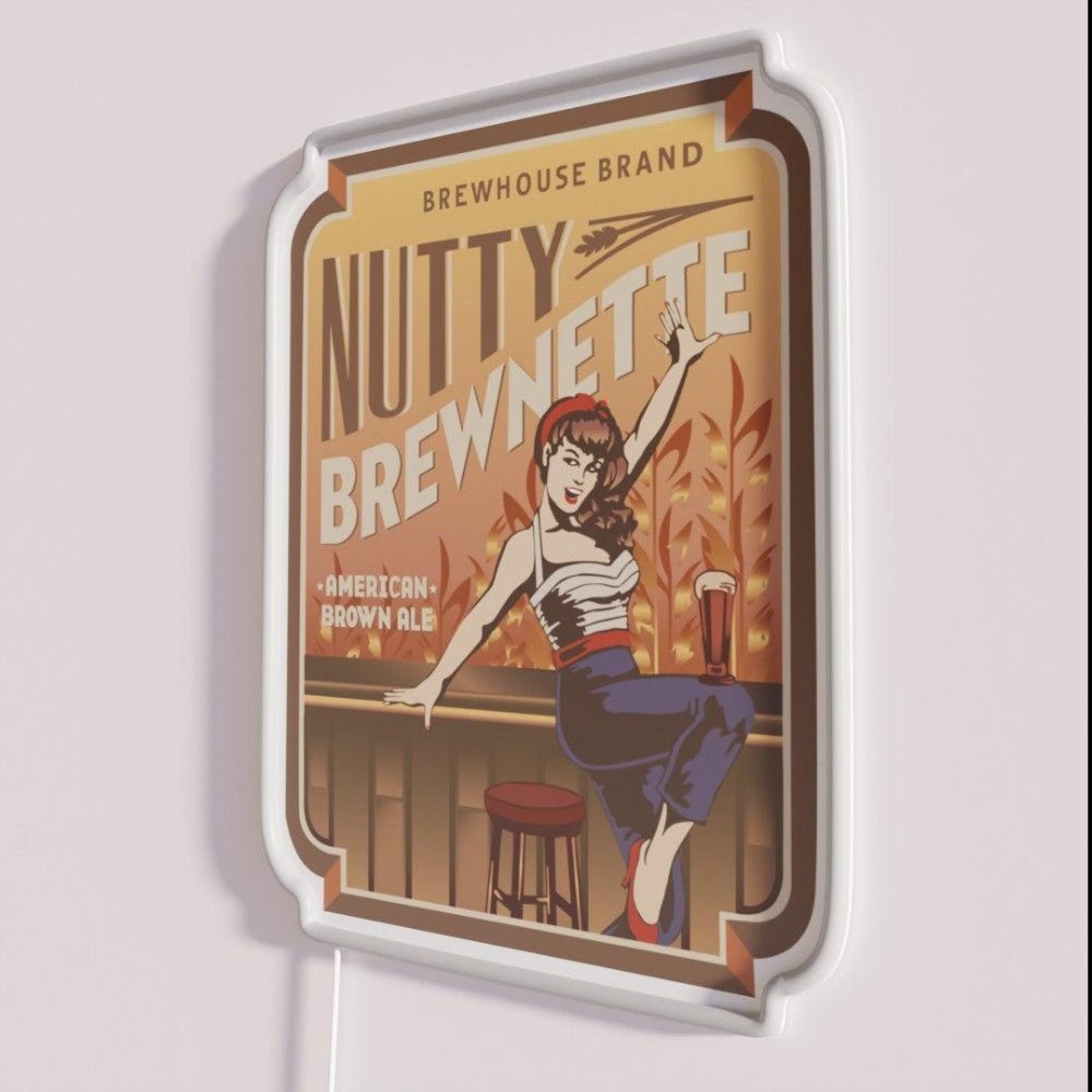 The Nutty Brewnette American Brown Ale Rgb Led Neon Sign - Shineneon