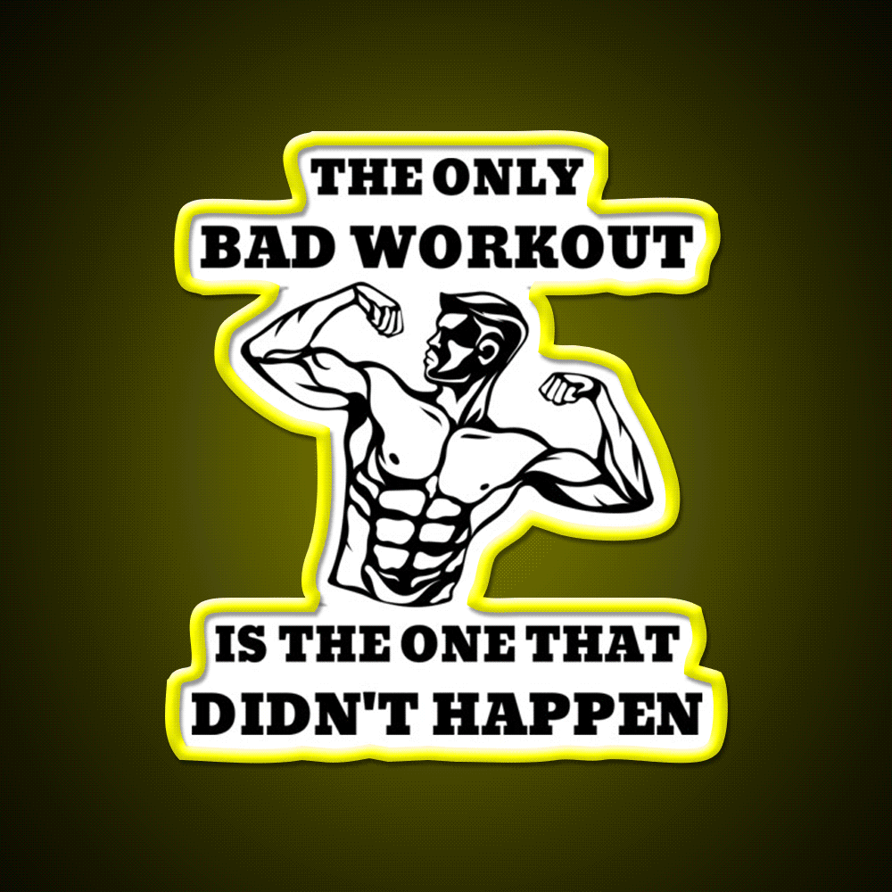 The Only Bad Workout Is The One That Didnt Happen Gym Fitness Led Neon Sign Rgb Color