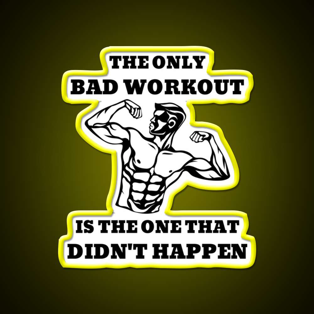 The Only Bad Workout Is The One That Didnt Happen Gym Fitness Led Neon Sign Rgb Color