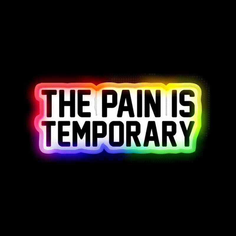 The Pain Is Temporary Gym Fitness Led Neon Sign Rgb Color