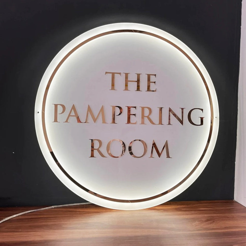 The Pampering Room Acrylic Business Logo Sign
