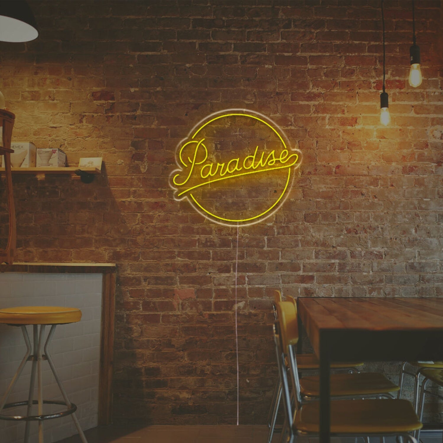 The Paradise With Circle Led Neon Sign | Shineneon