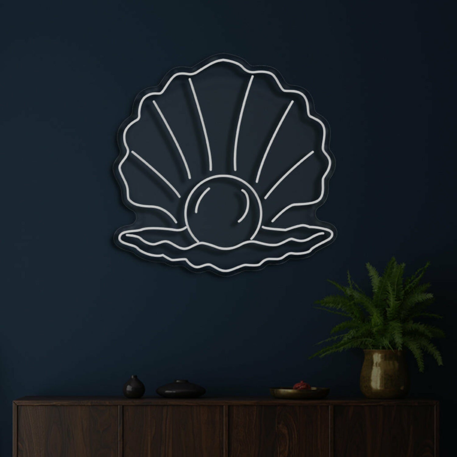 The Pearl Neon Skilt Elegant Glow Symbolizing Rarity And Beauty - Shineneon