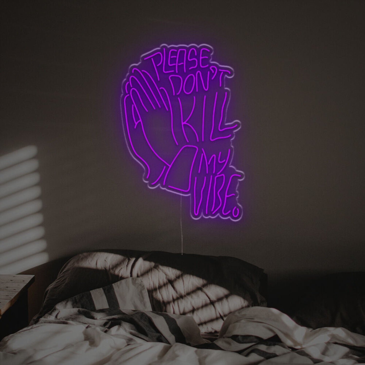 The Please Dont Kill My Vibe With Pray Gesture Led Neon Sign | Shineneon