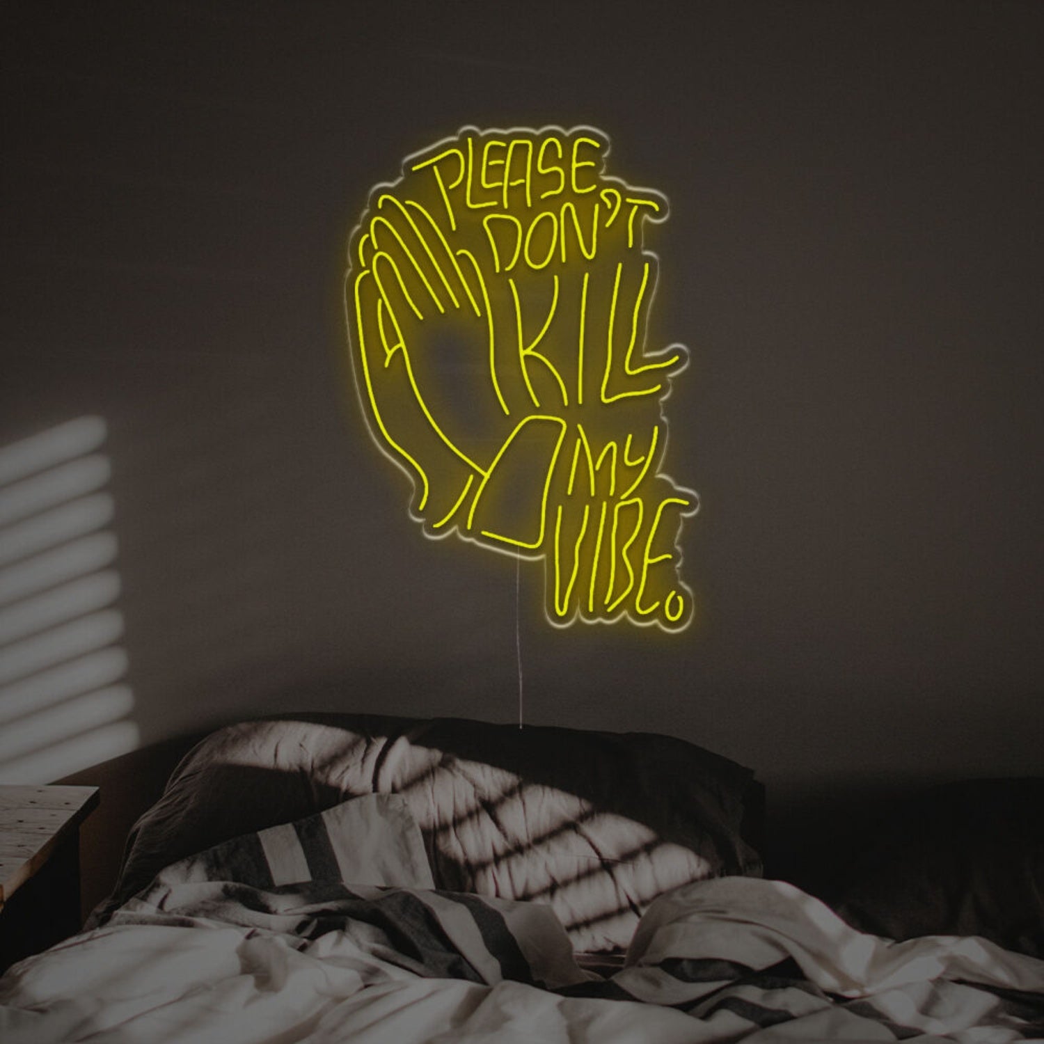 The Please Dont Kill My Vibe With Pray Gesture Led Neon Sign | Shineneon