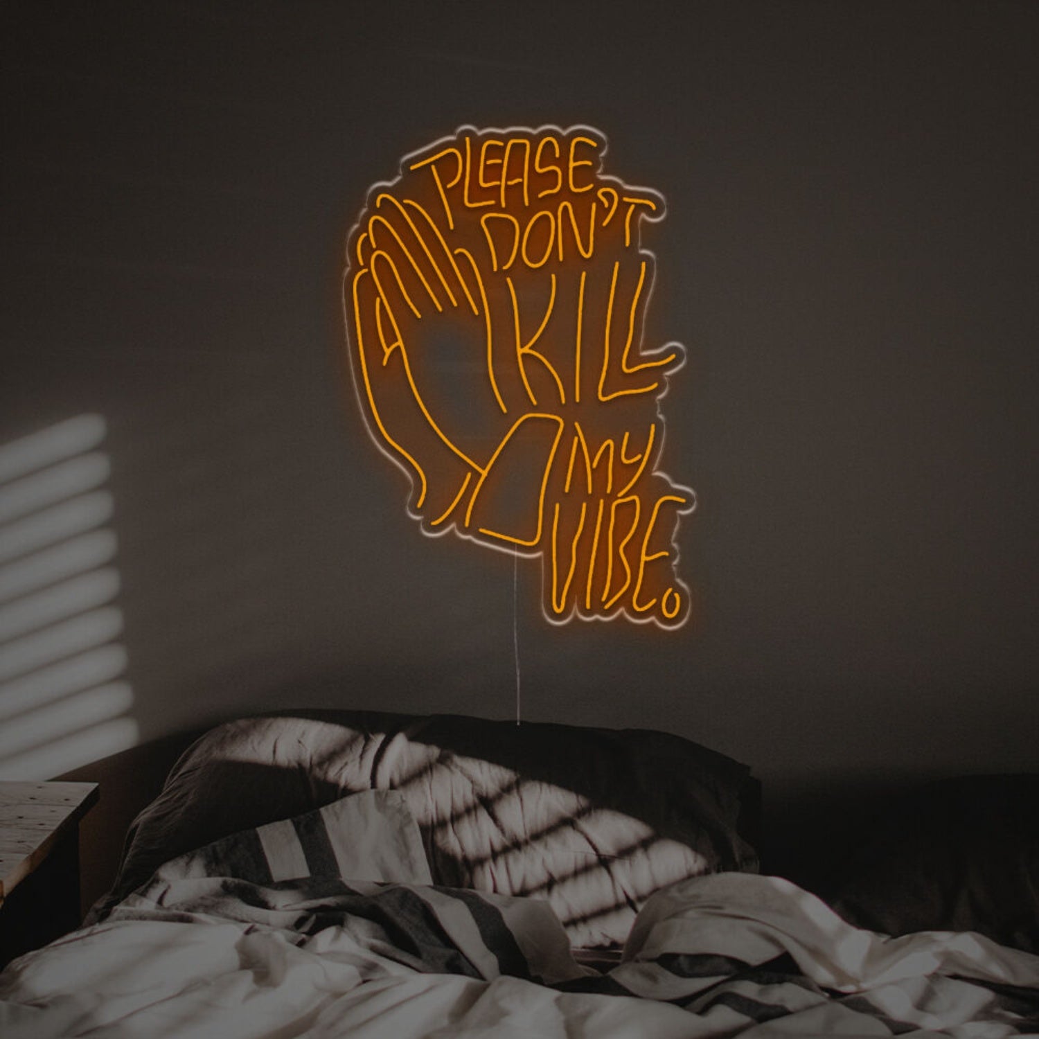 The Please Dont Kill My Vibe With Pray Gesture Led Neon Sign | Shineneon