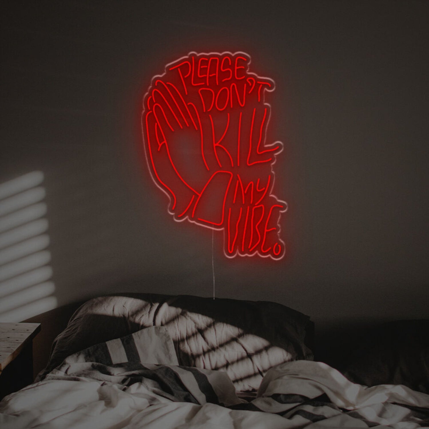 The Please Dont Kill My Vibe With Pray Gesture Led Neon Sign | Shineneon