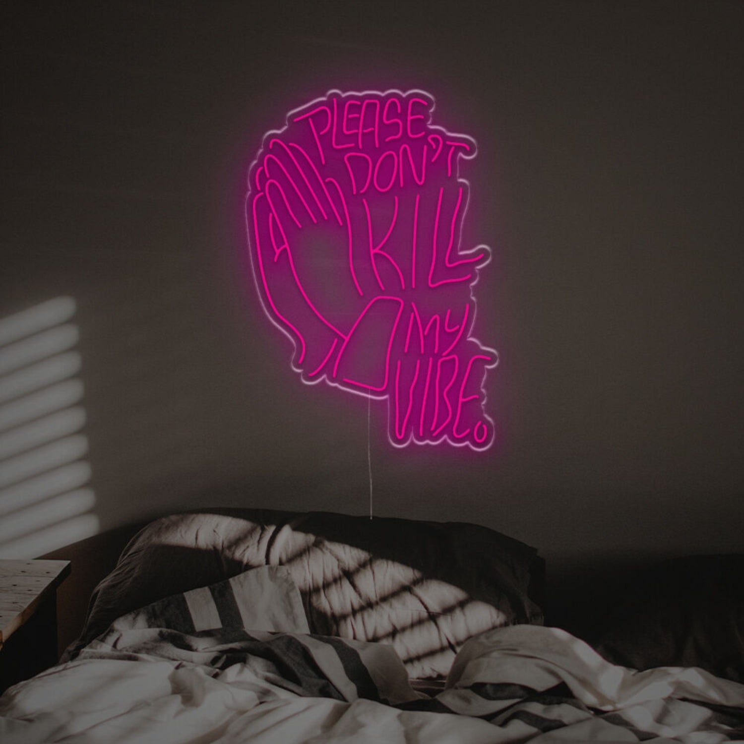 The Please Dont Kill My Vibe With Pray Gesture Led Neon Sign | Shineneon