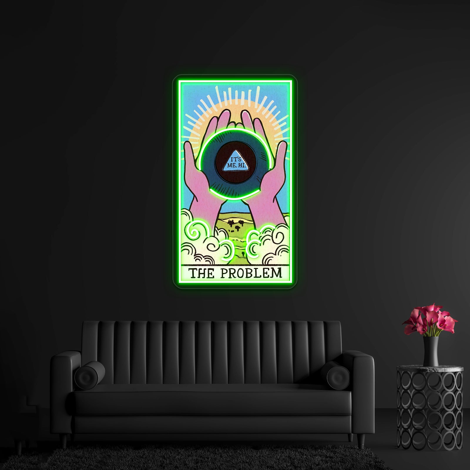 The Problem Tarot Card Neon Sign Artwork For Funny Neon Signs | Shineneon