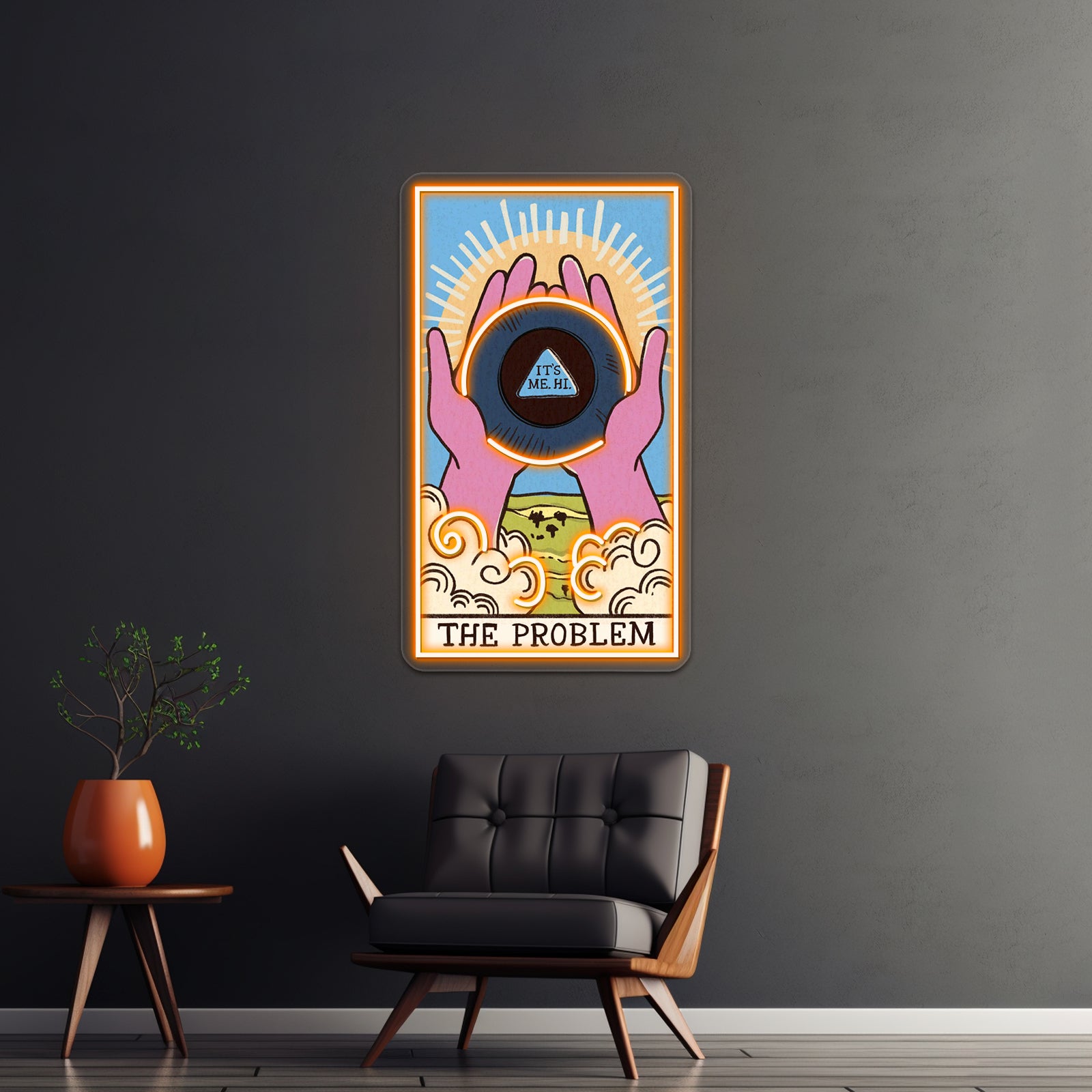 The Problem Tarot Card Neon Sign Artwork For Funny Neon Signs | Shineneon