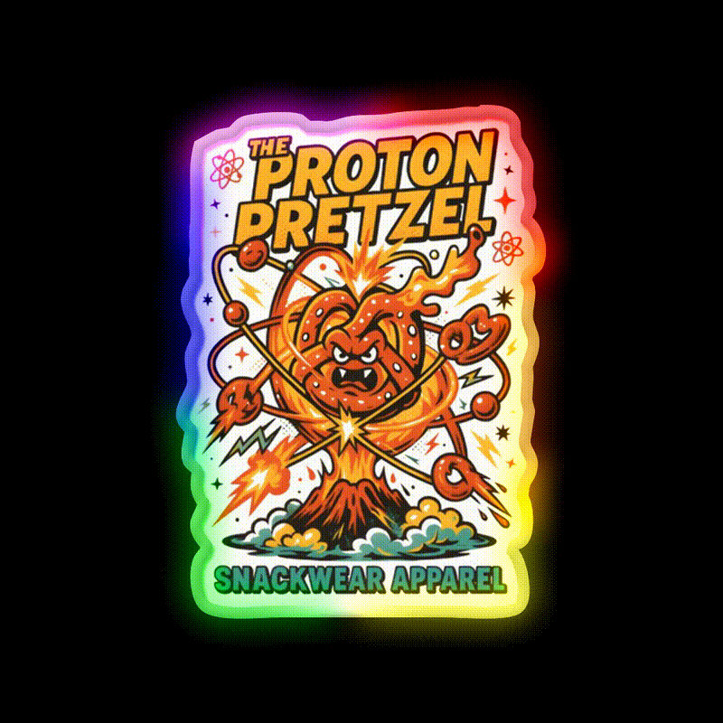 The Proton Pretzel Atomic Snack Meltdown Snack Food Led Neon Sign Rgb Color - LED neon sign close-up detail