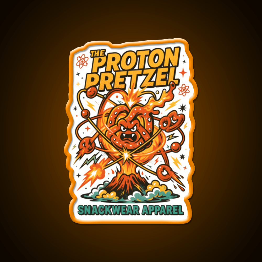 The Proton Pretzel Atomic Snack Meltdown Snack Food Led Neon Sign Rgb Color - Shineneon