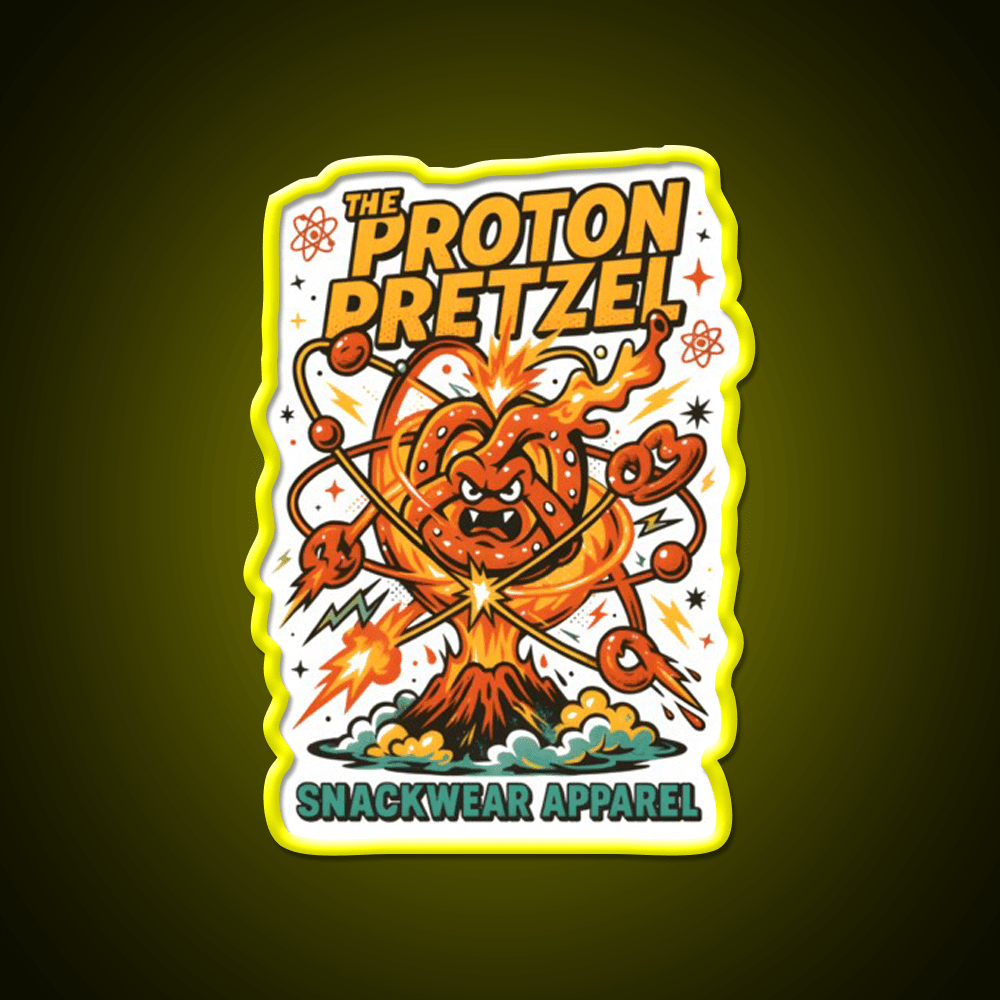 The Proton Pretzel Atomic Snack Meltdown Snack Food Led Neon Sign Rgb Color - Shineneon