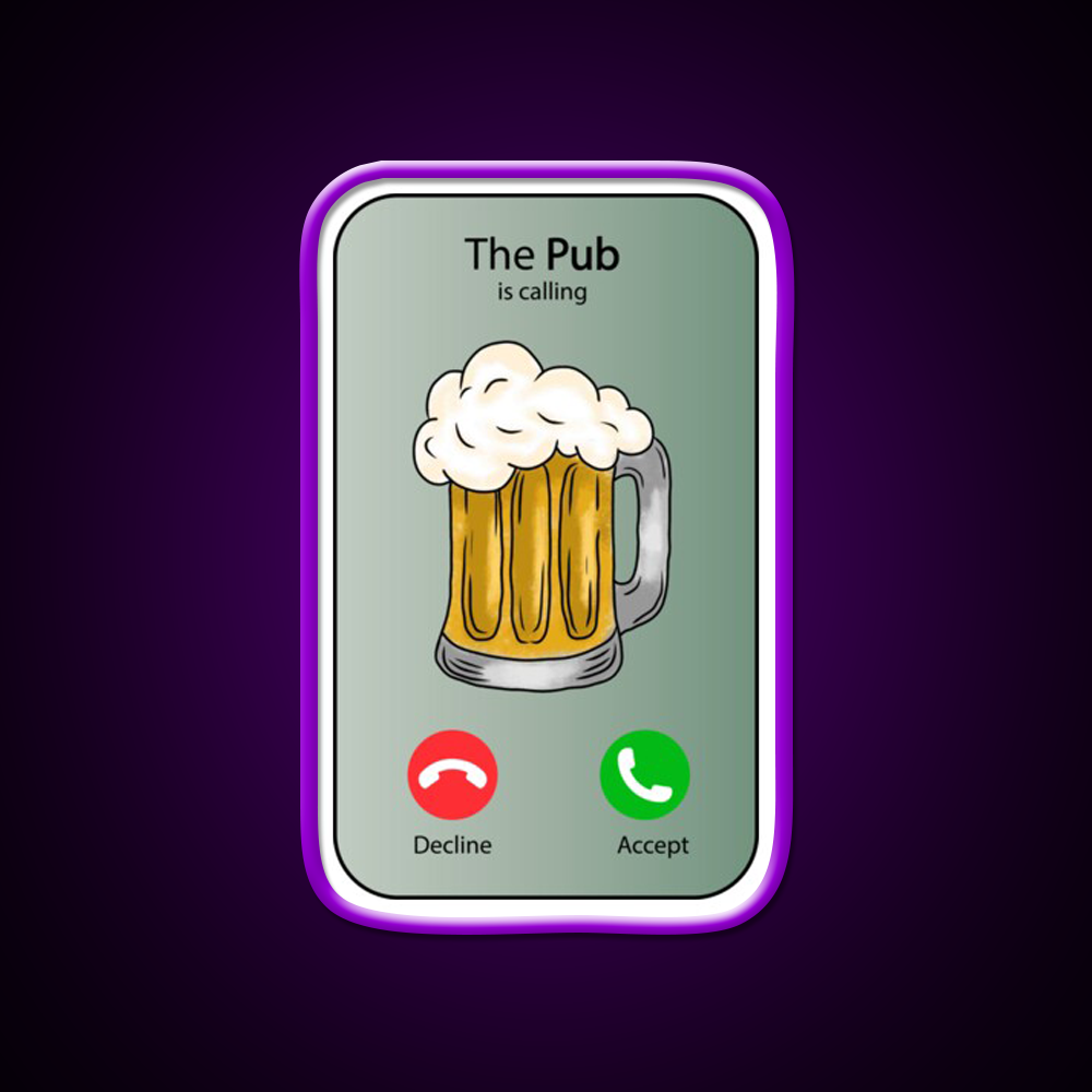 The Pub Calling Decline Or Accept Man Cave Bar Led Neon Sign Rgb Color