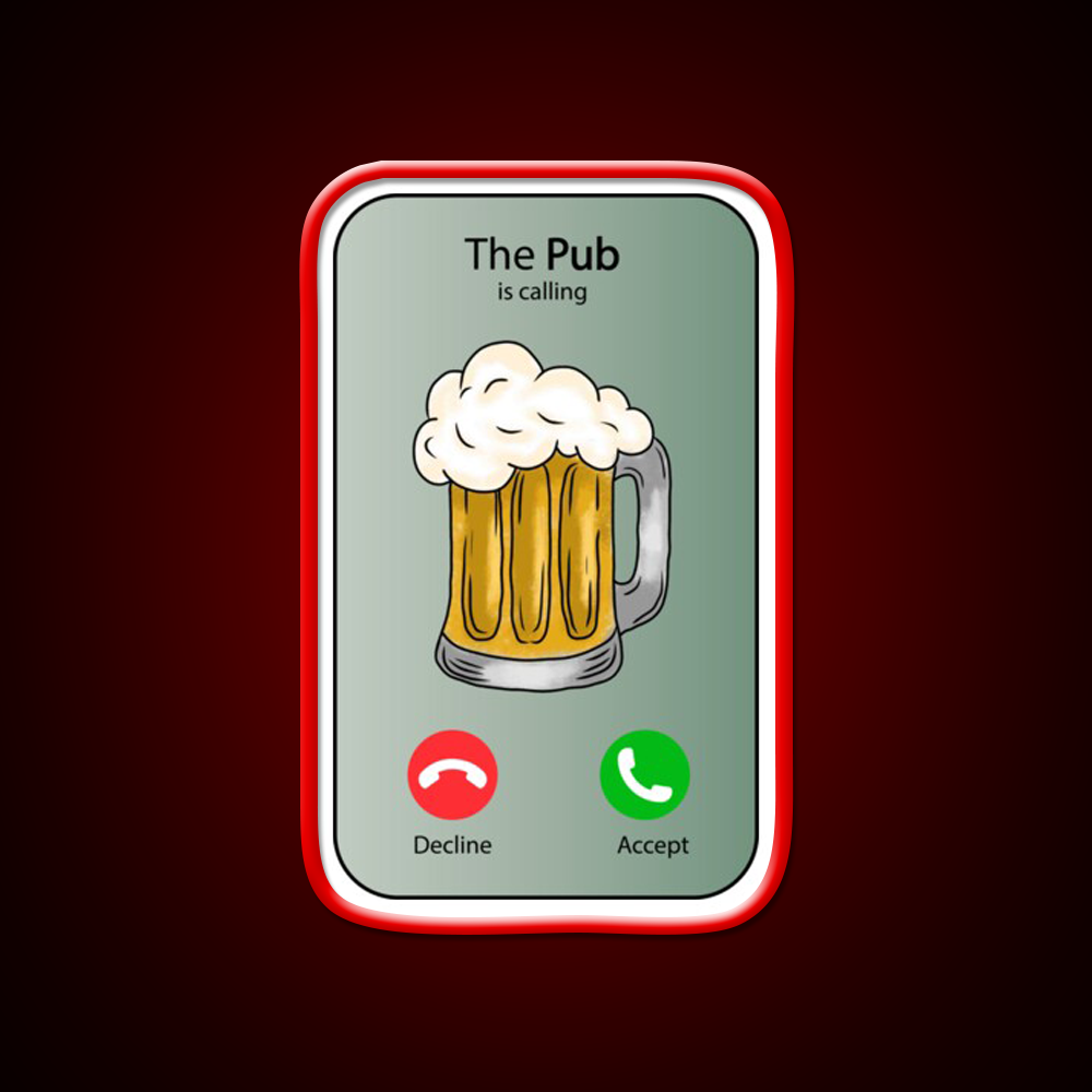 The Pub Calling Decline Or Accept Man Cave Bar Led Neon Sign Rgb Color