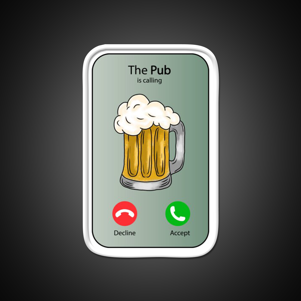 The Pub Calling Decline Or Accept Man Cave Bar Led Neon Sign Rgb Color