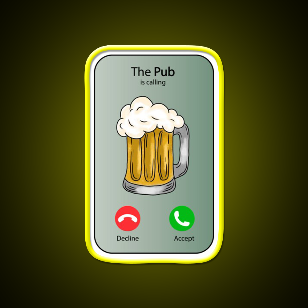 The Pub Calling Decline Or Accept Man Cave Bar Led Neon Sign Rgb Color